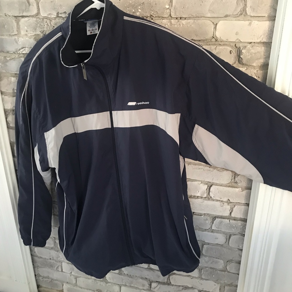 REEBOK MEN'S WINDBREAKER BLUE & GRAY JACKET XXL New with Tags